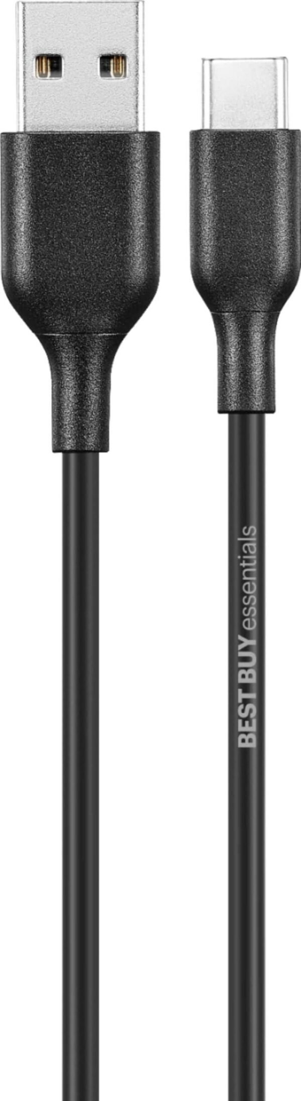 Best Buy essentials™ - 3' USB-A to USB-C Charge-and-Sync Cable - Black