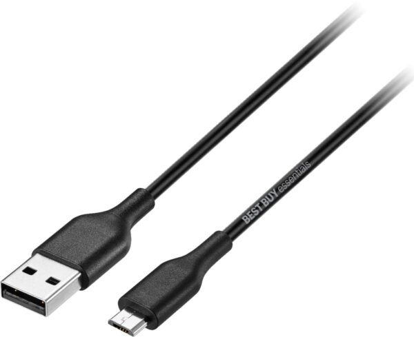 Best Buy essentials™ - 5' USB-A to Micro USB Charge-and-Sync Cable - Black