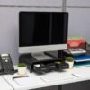 99866ccd-e9b3-4c41-80c1-ecd7175b277d.jpg Mind Reader - Monitor Stand, Laptop Riser, Desktop Organizer, Storage Drawer, Office, Plastic, 13.5"L x 13"W x 4"H - Black